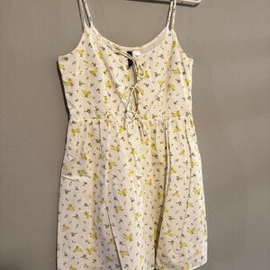 H&M White and Yellow Floral Dress